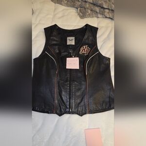 Harley-Davidson Black Leather Motorcycle Vest